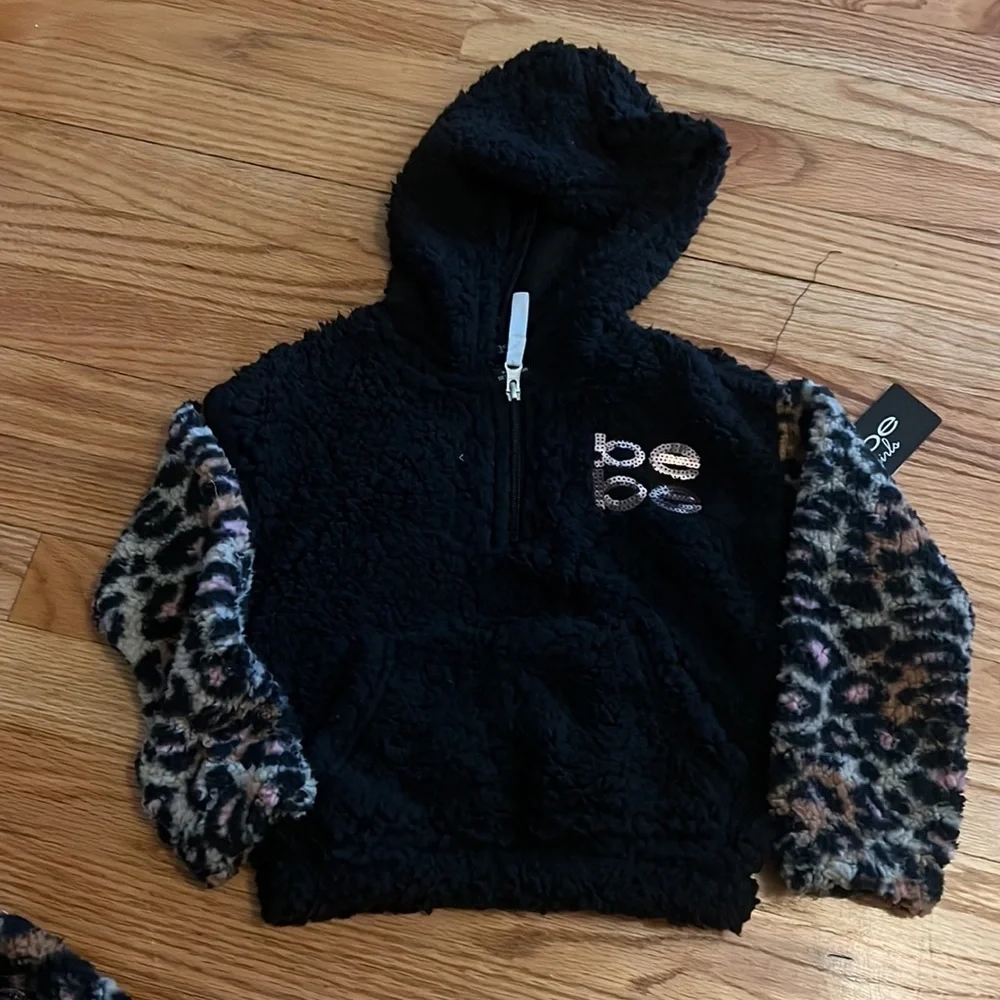 Bebe girls outfit sequins, cheetah, print and fleece